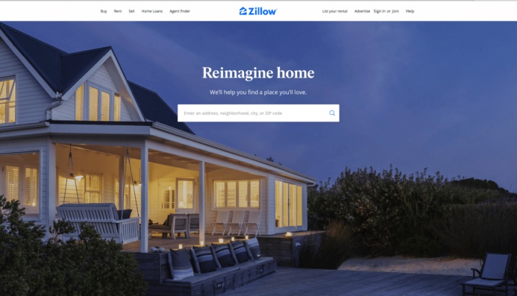 طراحی وب zillow-homepage